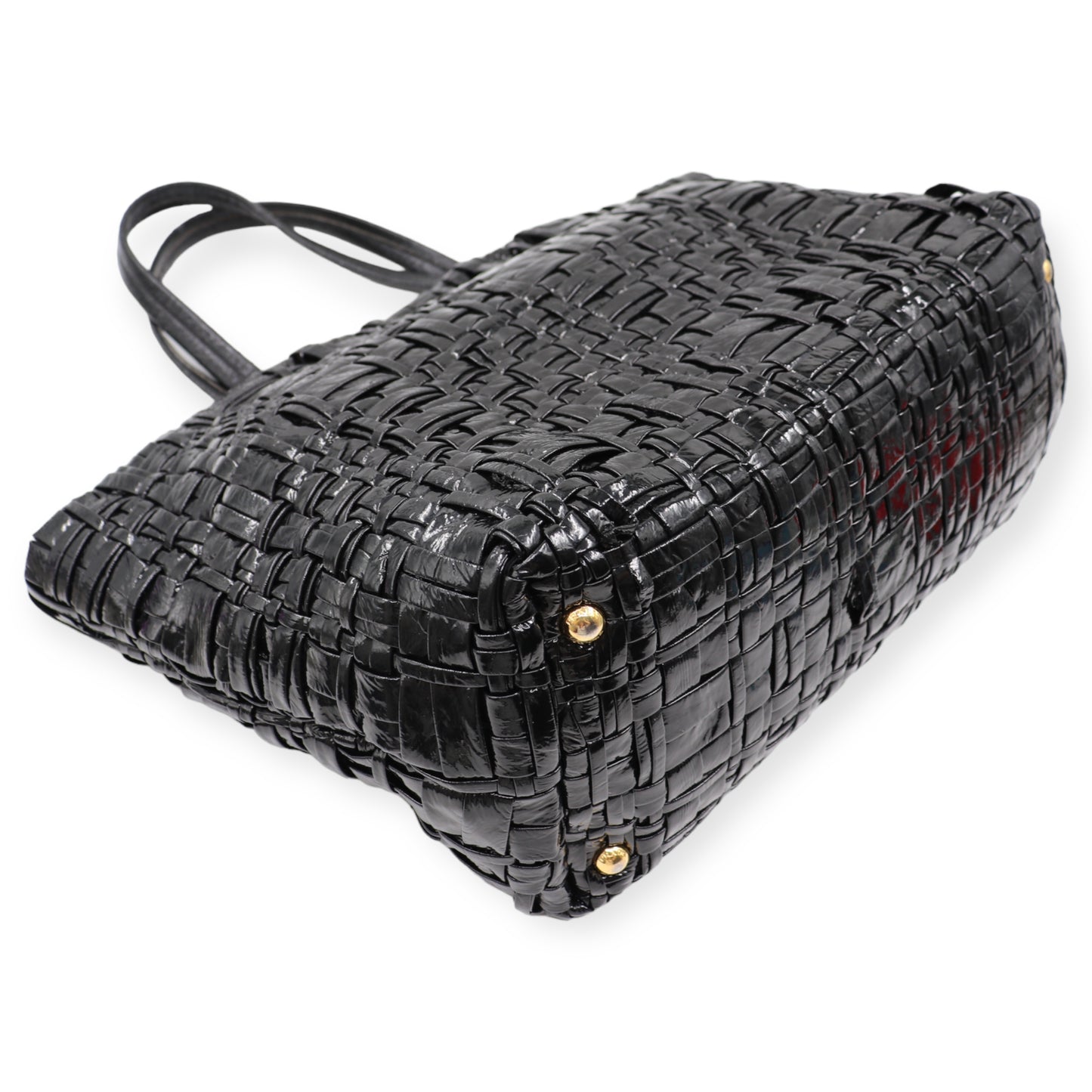 Prada Shopper geflochten schwarz