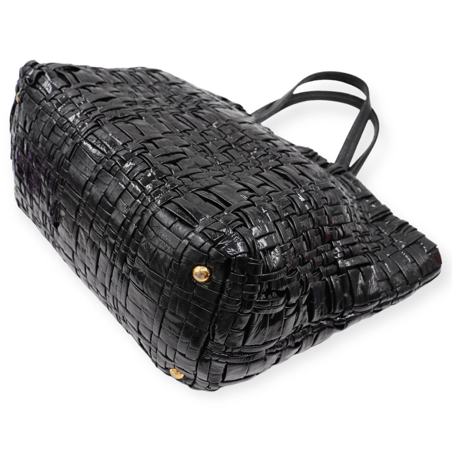 Prada Shopper geflochten schwarz
