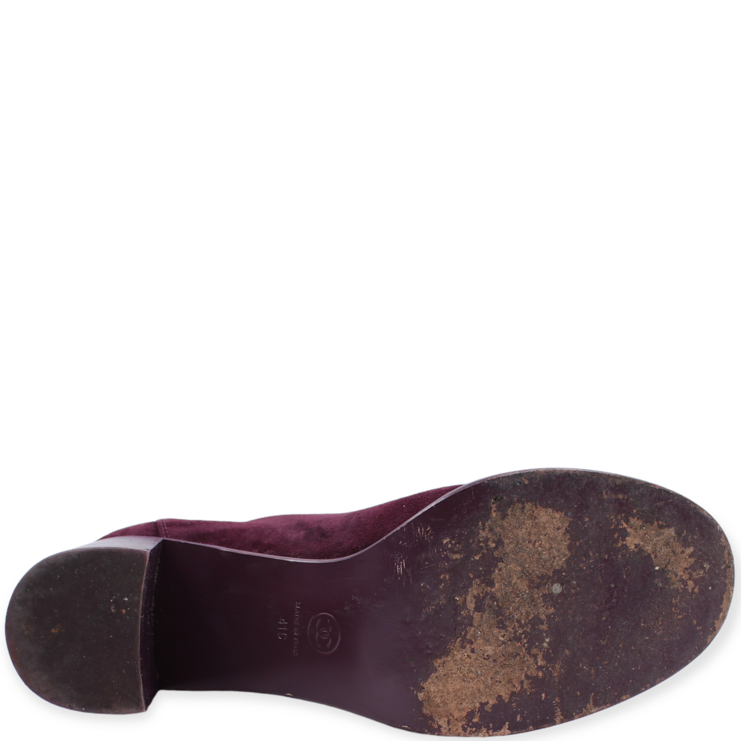 Chanel Stiefel Wildleder dunkelrot