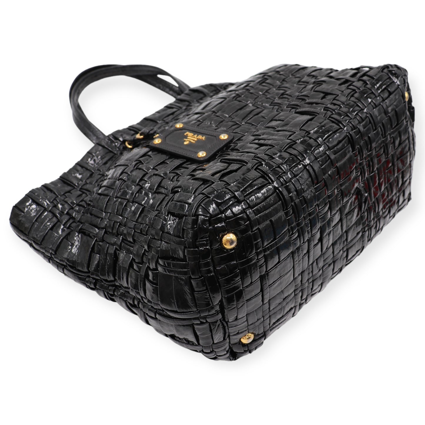 Prada Shopper geflochten schwarz