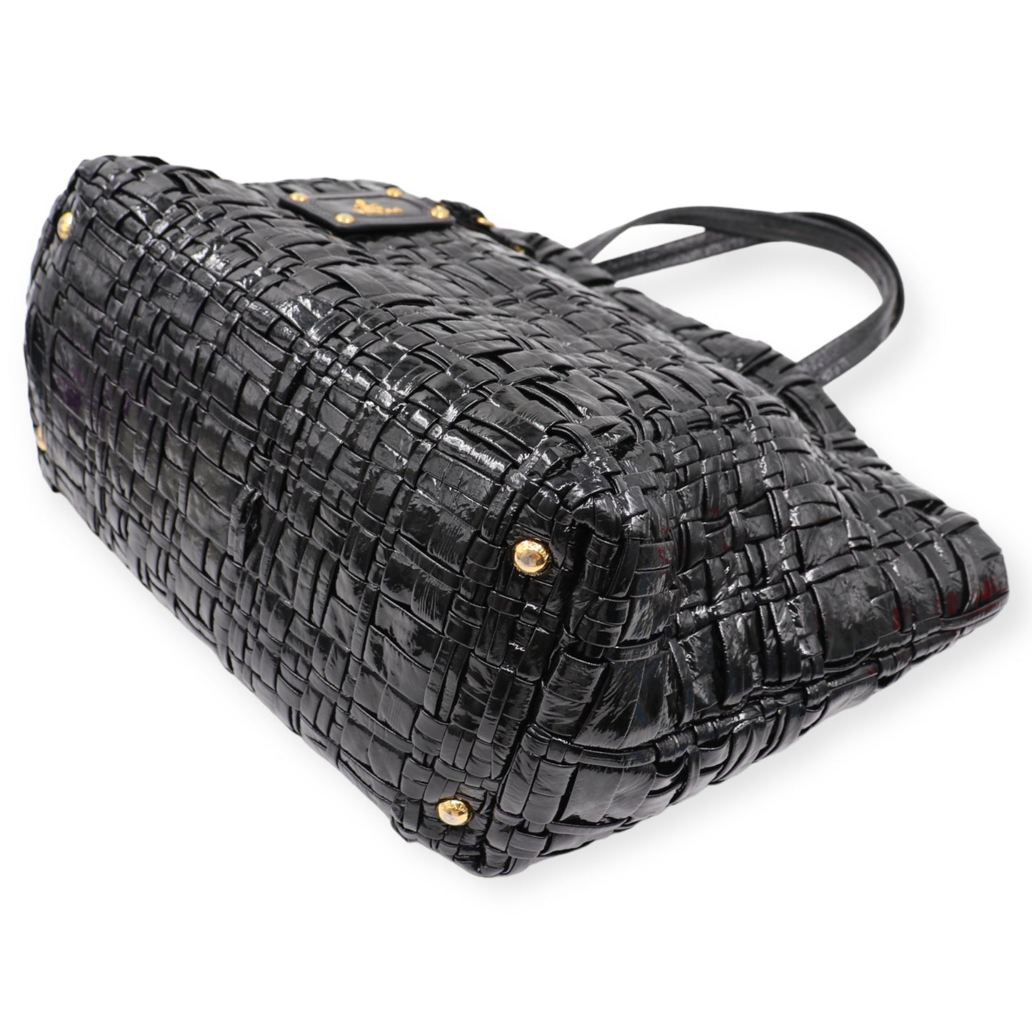 Prada Shopper geflochten schwarz