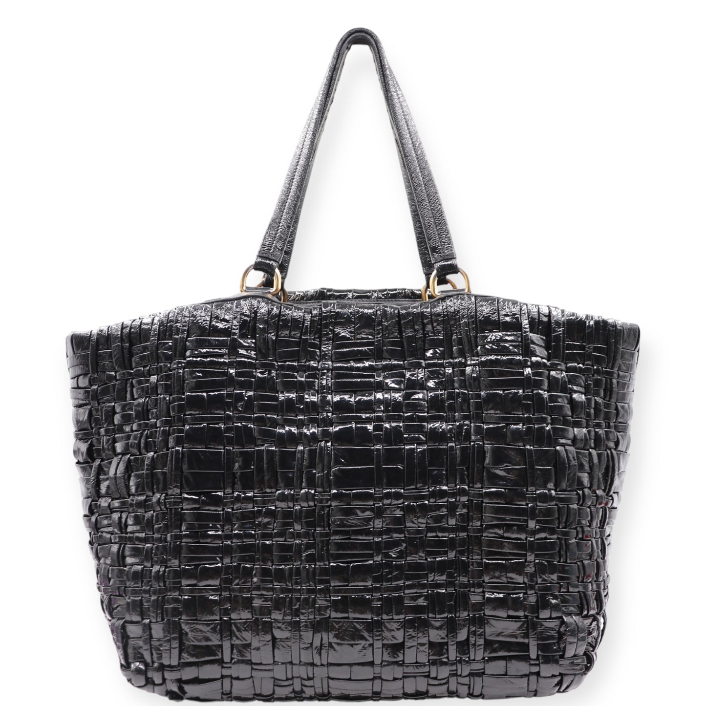 Prada Shopper geflochten schwarz