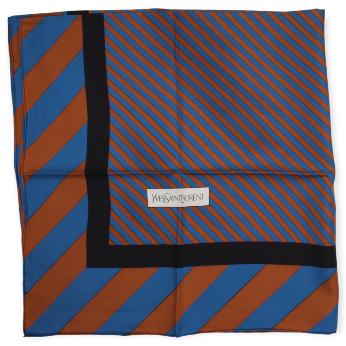 Yves Saint Laurent Seidentuch braun/blau