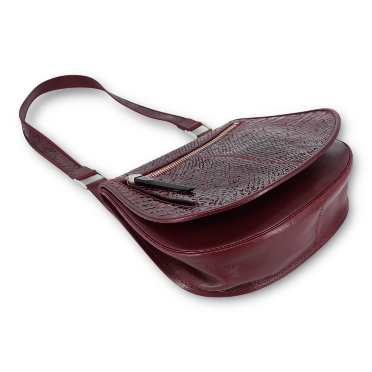 Gianni Versace Schultertasche Python bordeaux