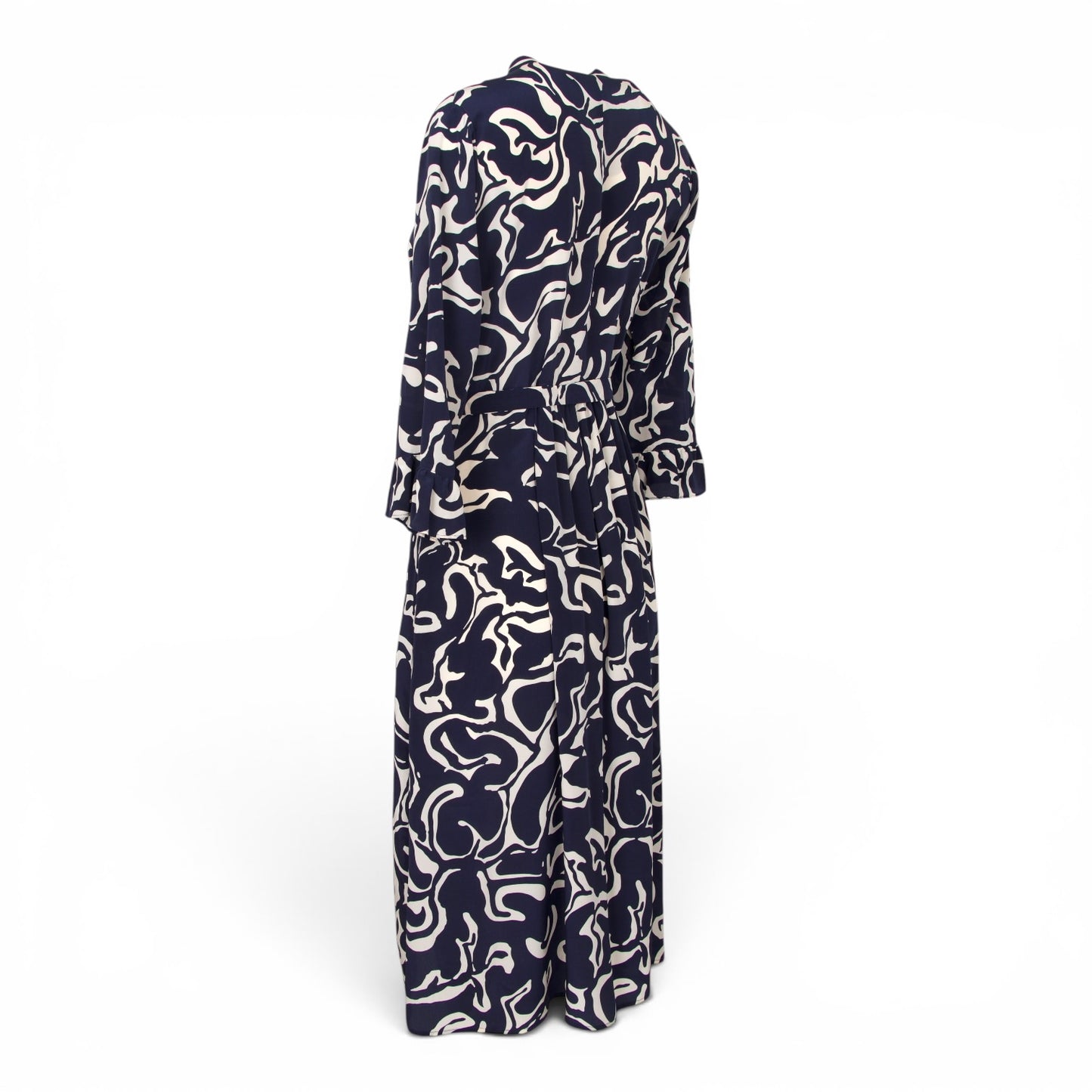 S'Max Mara Kleid Seide marine gemustert Gr. 38