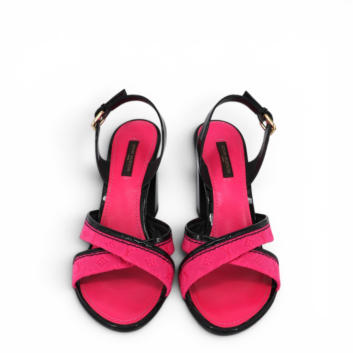 Louis Vuitton Sandalen schwarz/pink Gr. 39