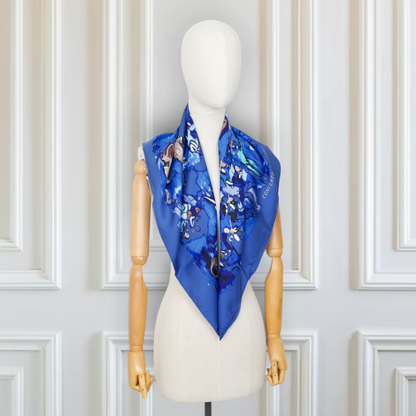 Hermès Carré "Concerto" blau