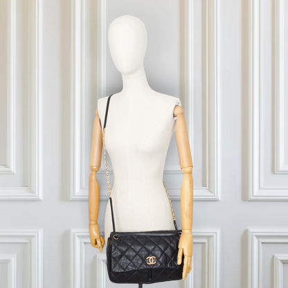 Chanel Wild Stitch Chain Flap schwarz GHW