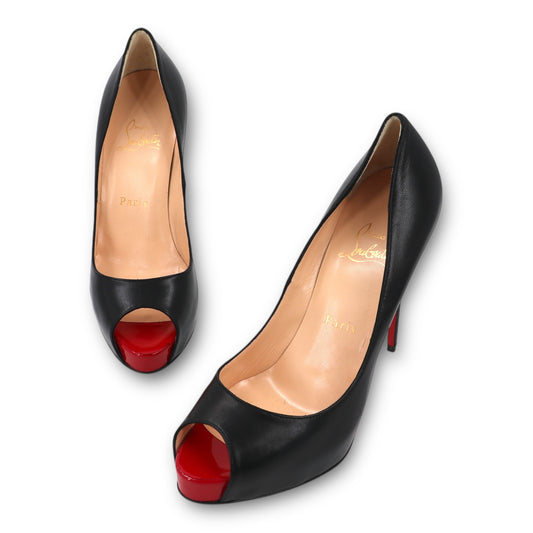 Christian Louboutin Very privé Peeptoes schwarz Gr. 38