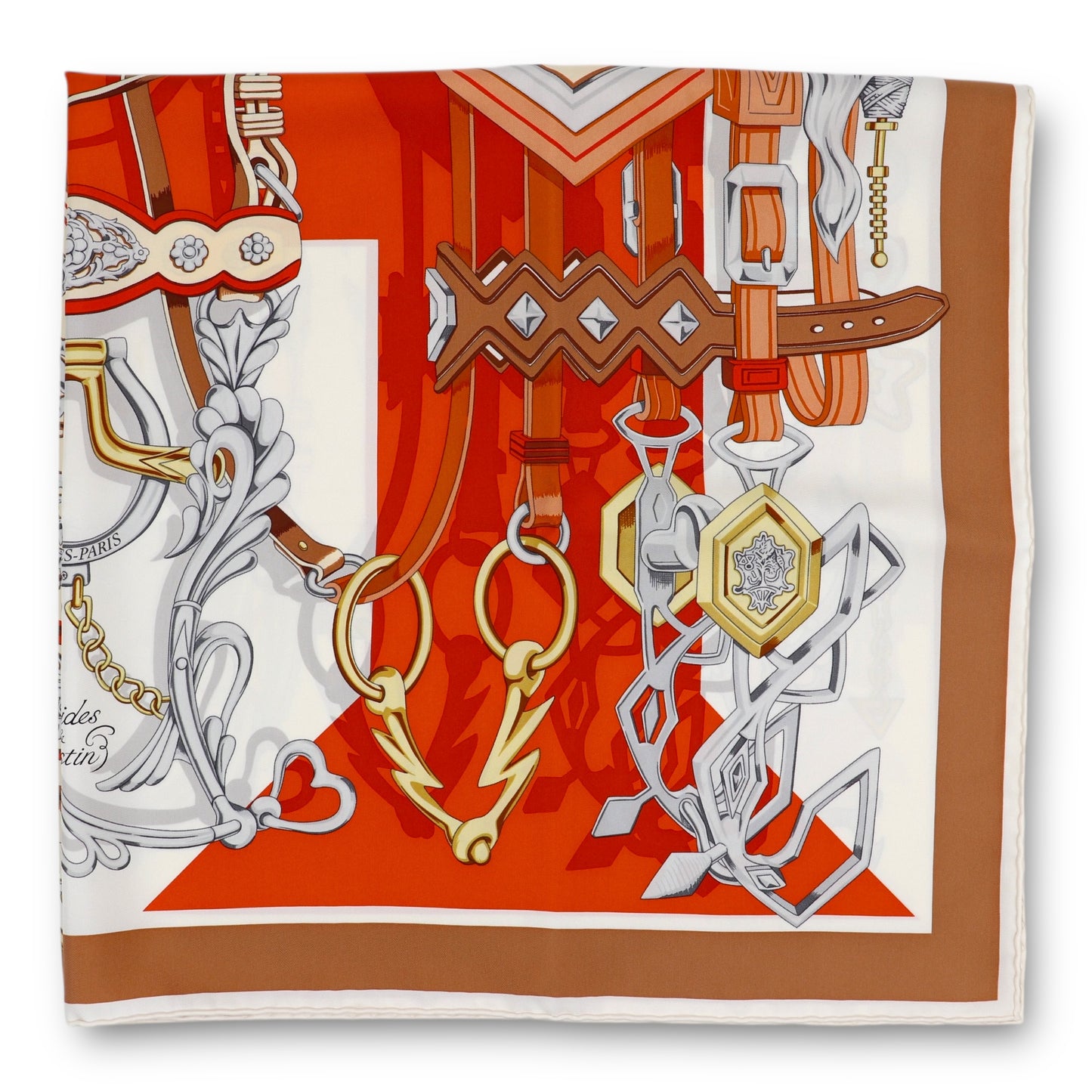 Hermès Carré "Brides & Destin" beige/orange