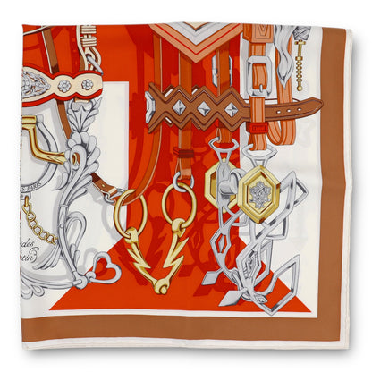 Hermès Carré "Brides & Destin" beige/orange
