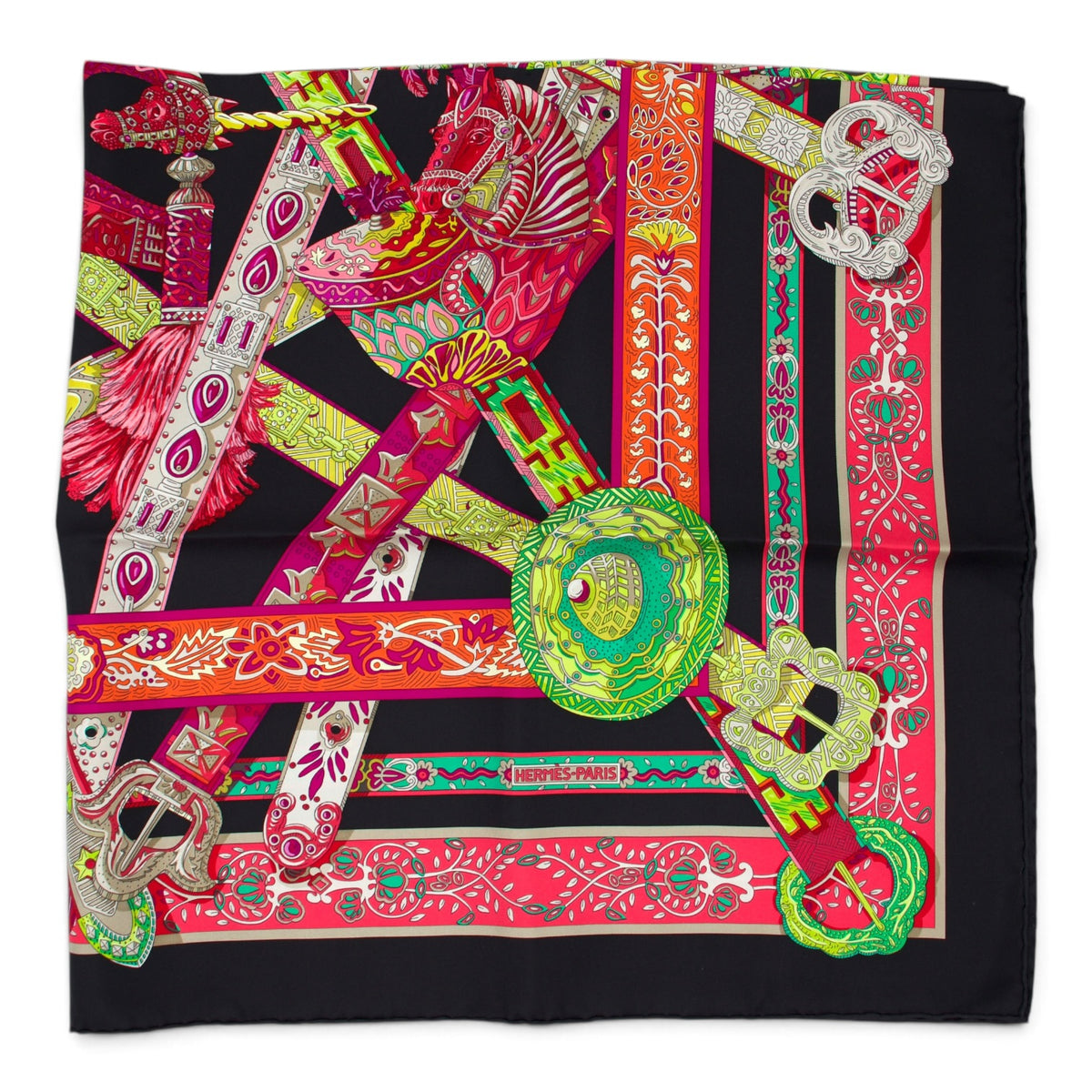 Hermès Carré "Le Songe de la Licorne" schwarz