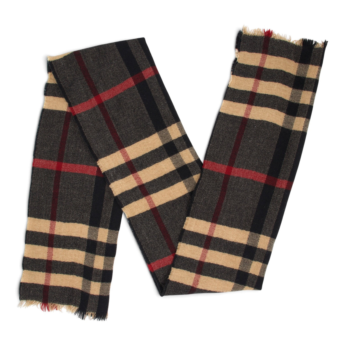 Burberry Schal Check Wolle braun