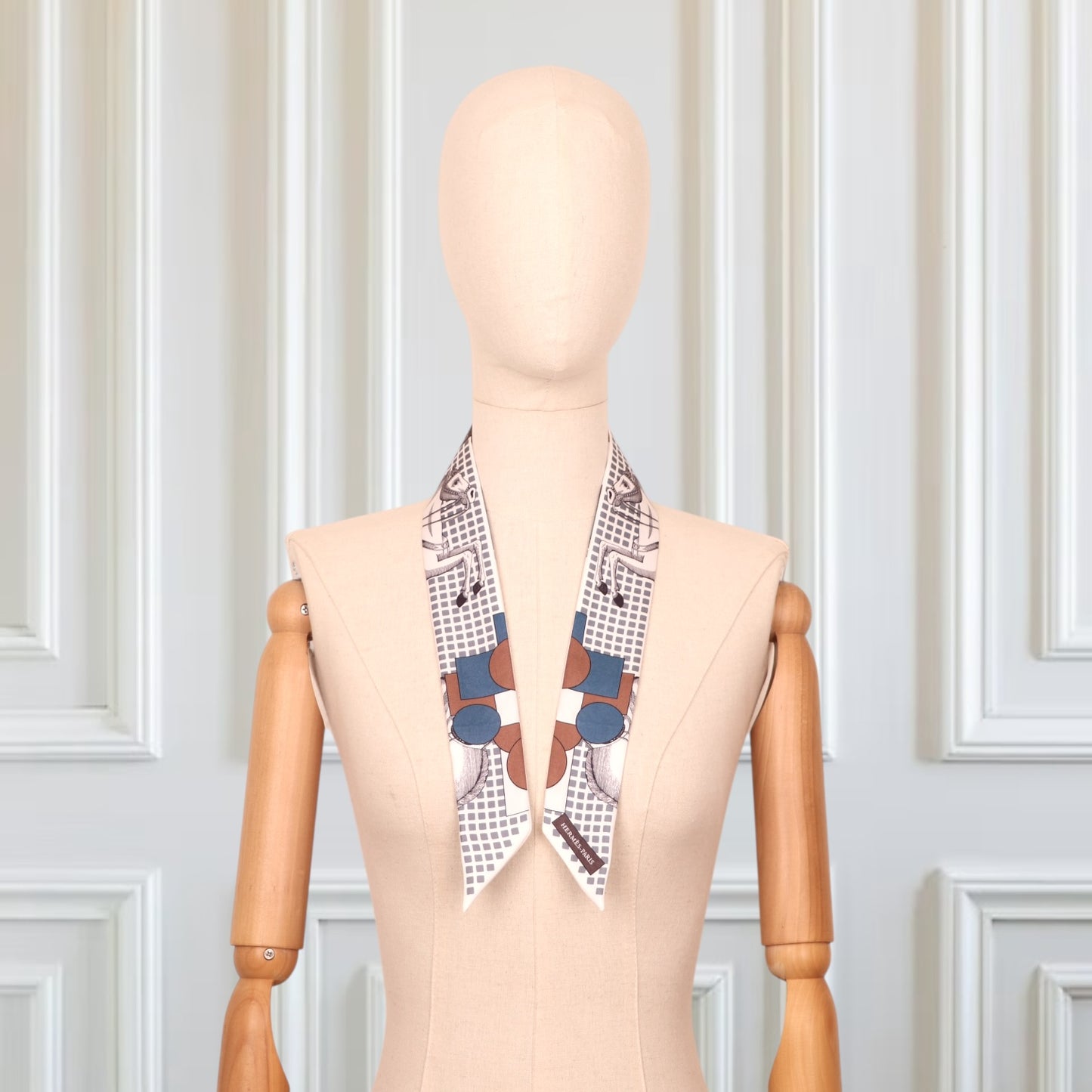 Hermès Twilly "Cavalier en formes" weiss/blau