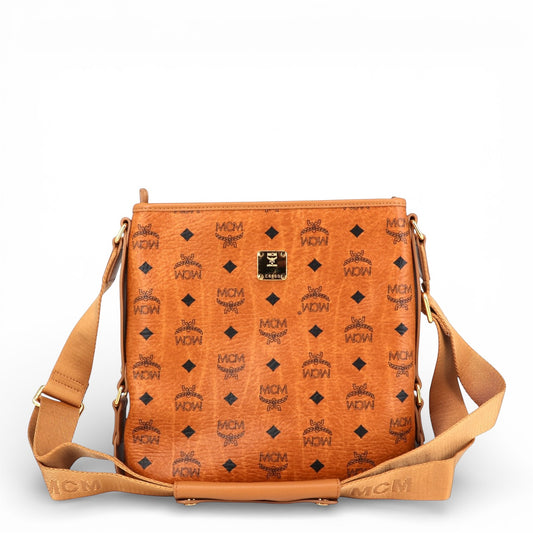 MCM Umhängetasche Visetos Cognac