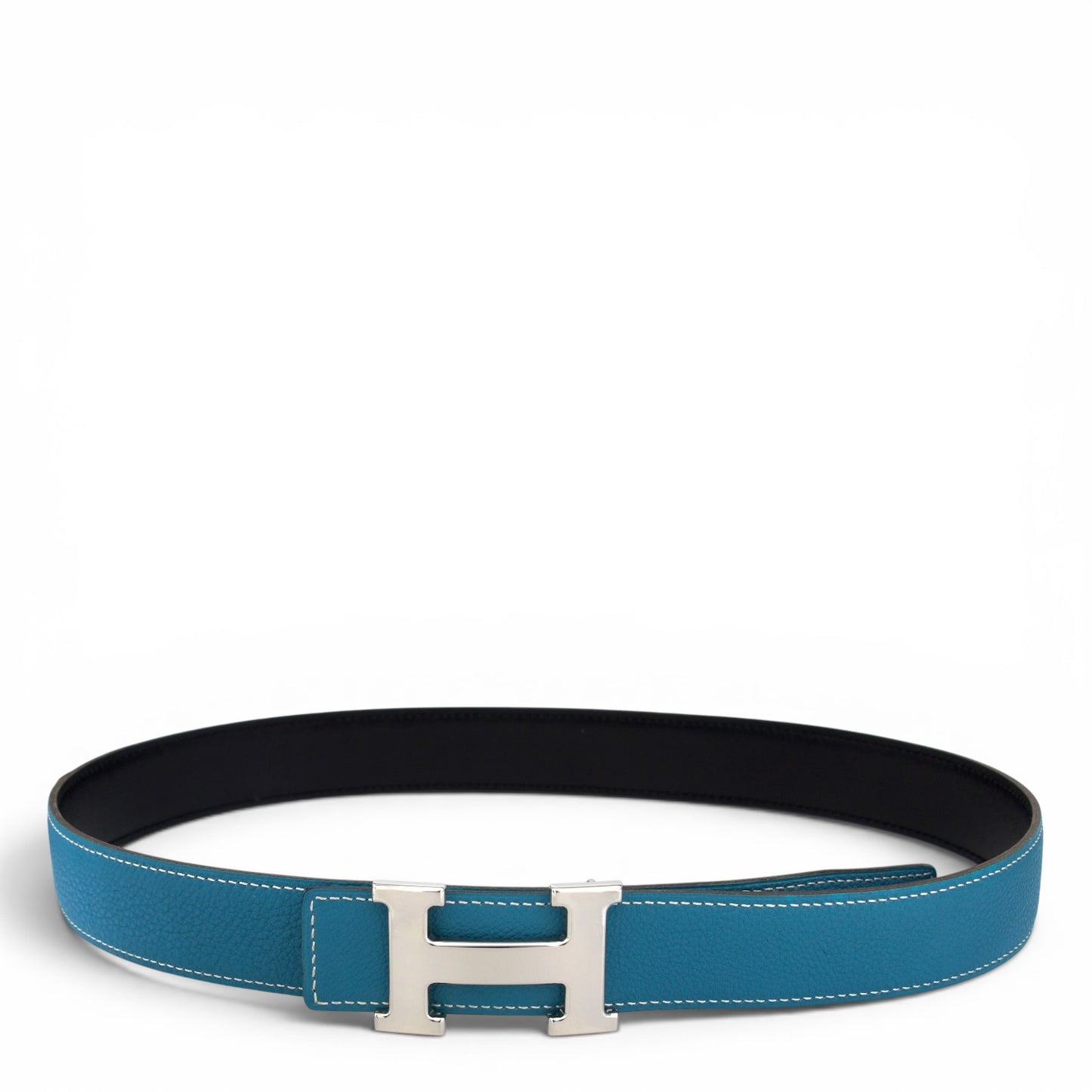 Hermès Wendegürtel bleu jean/schwarz Gr. 80