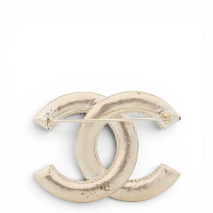 Chanel Brosche gold gemustert