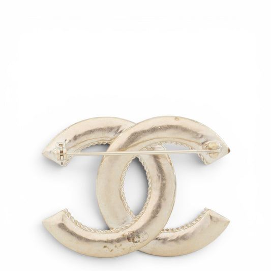 Chanel Brosche gold gemustert