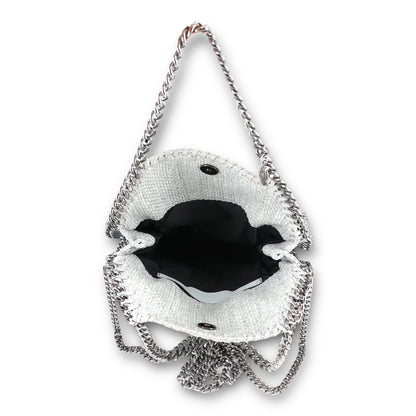 Stella McCartney Falabella Woven Raffia grau