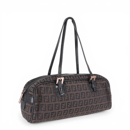 Fendi Zucchino Schultertasche braun