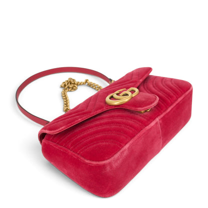 Gucci GG Marmont Samt raspberry