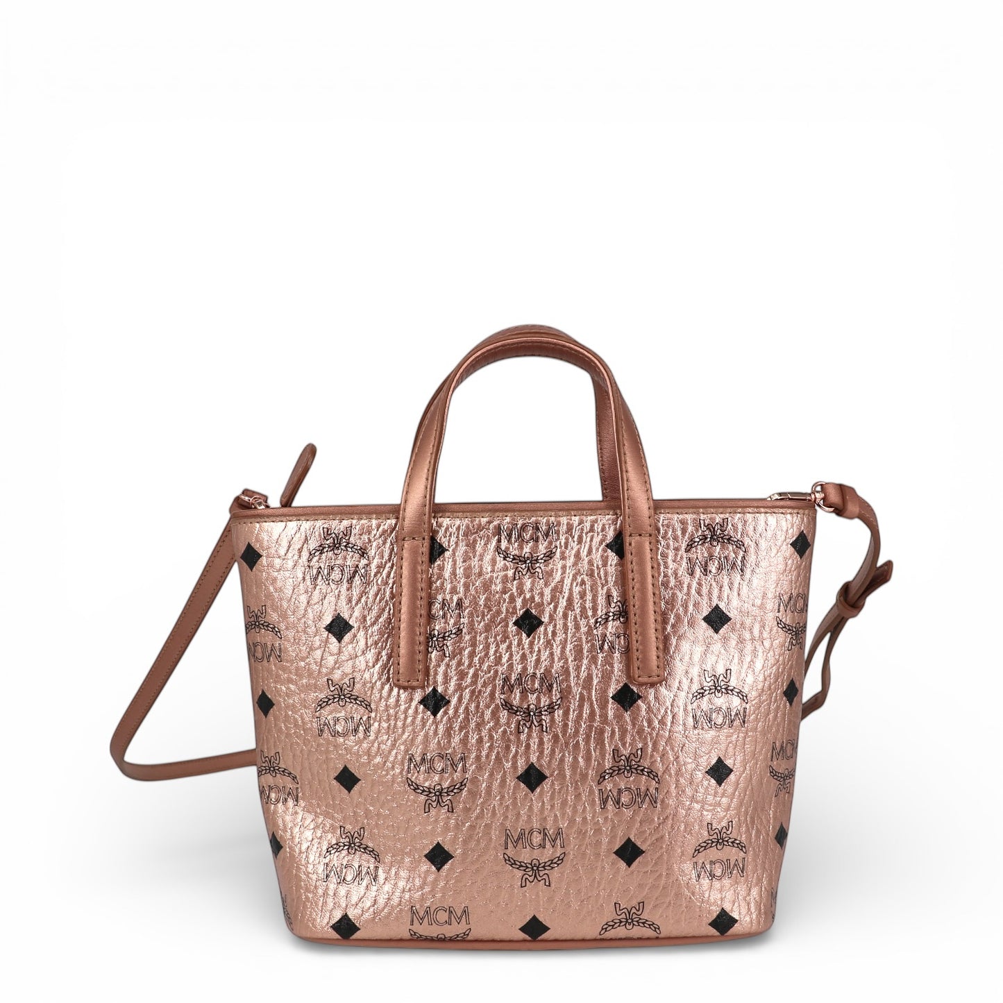 MCM Anya Mini Shopper Visetos Rosé