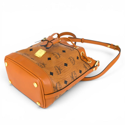 MCM Heritage Beuteltasche Visetos cognac