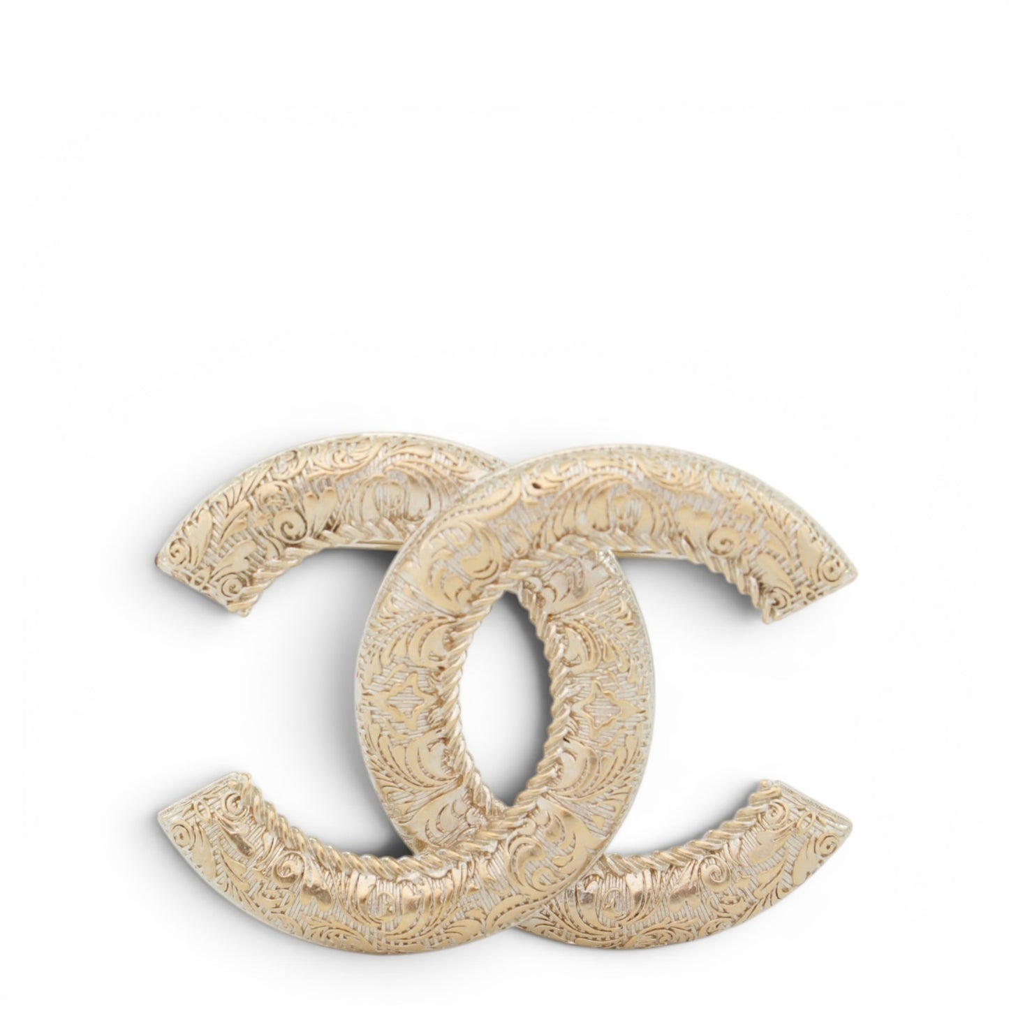 Chanel Brosche gold gemustert
