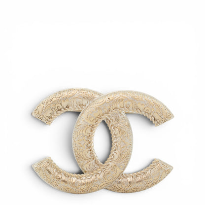 Chanel Brosche gold gemustert
