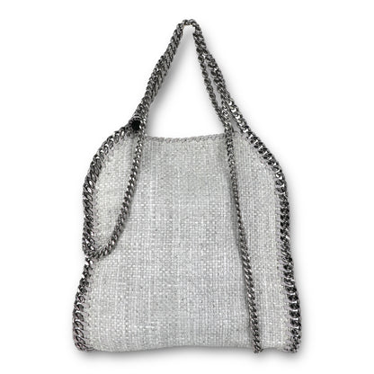 Stella McCartney Falabella Woven Raffia grau