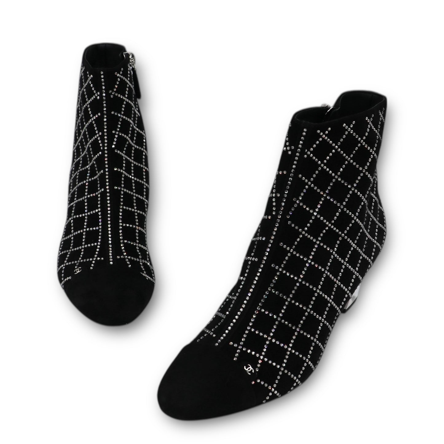 Chanel Stiefeletten schwarz mit Strass Gr. 37.5