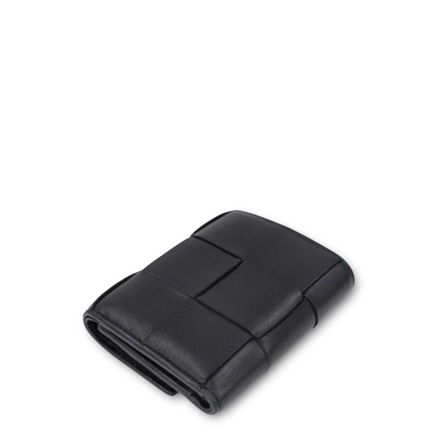 Bottega Veneta Cassette Tri-Fold Schwarz