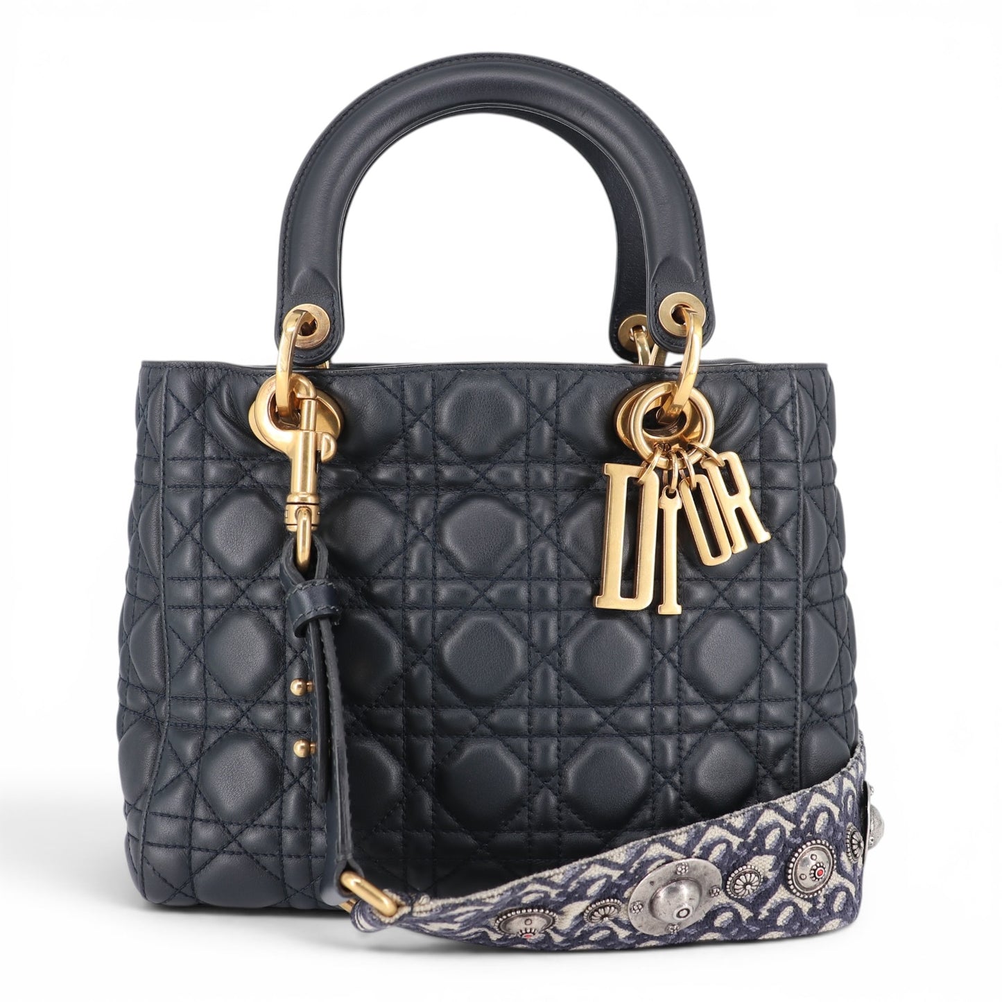 Dior Lady Dior Medium Nachtblau GHW