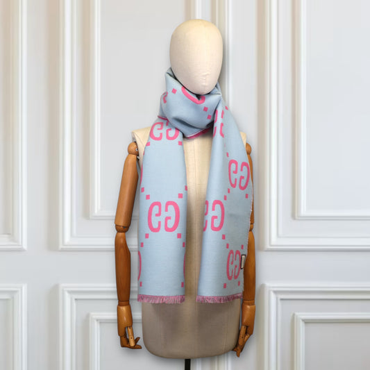 Gucci Schal reversible rosa/blau