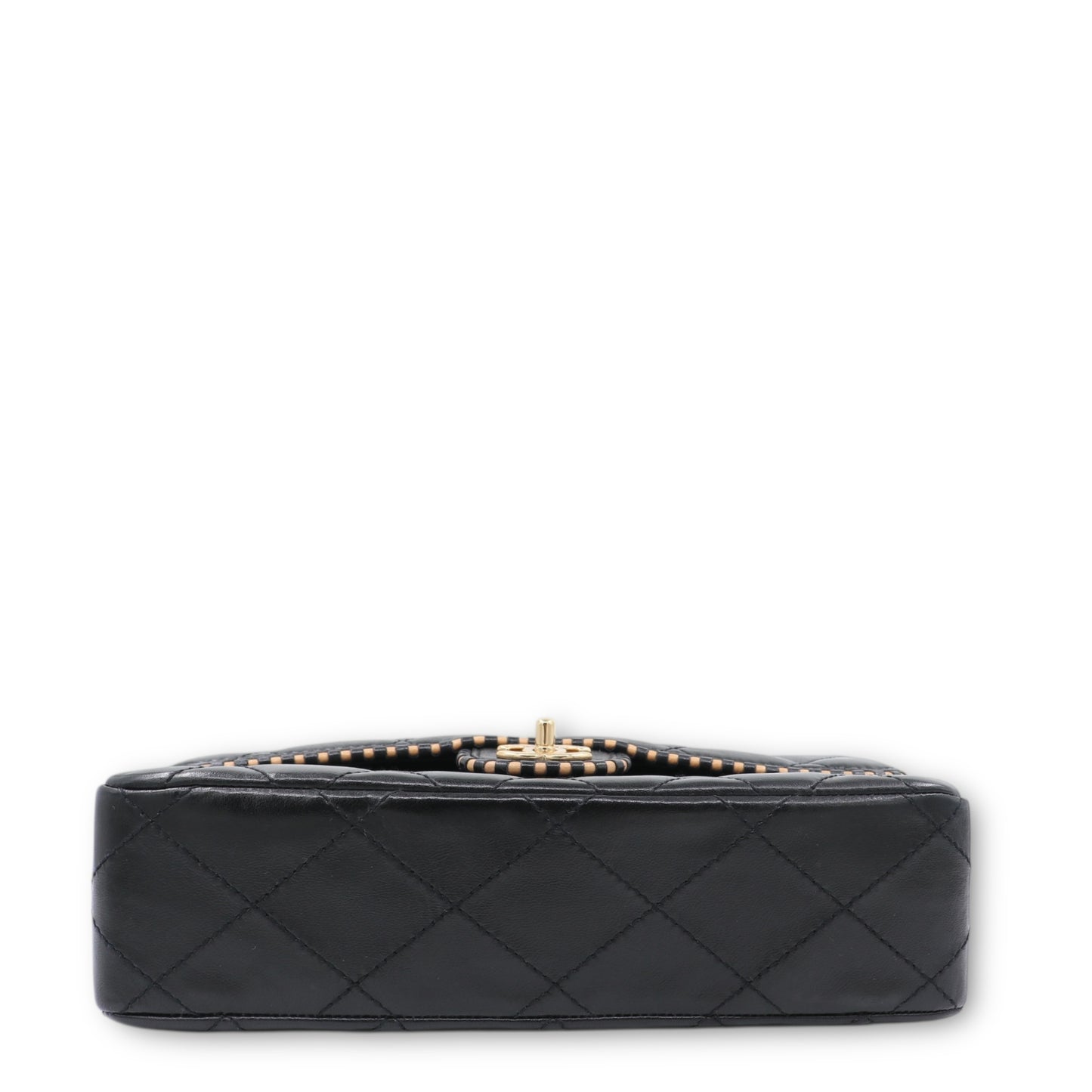 Chanel Timeless medium schwarz contrast piping