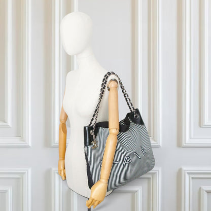 Chanel Two-way Tasche gestreift