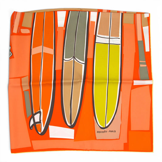 Hermès Carré " Sea, surf & fun" orange