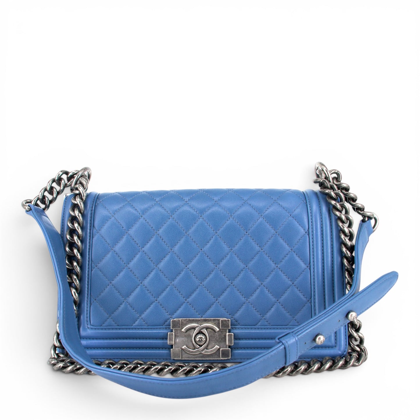 Chanel Medium Boy blau RHW