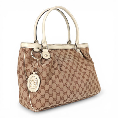Gucci Schultertasche GG beige
