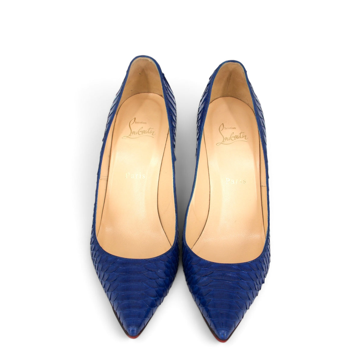 Christian Louboutin Decollete Python blau Gr. 40