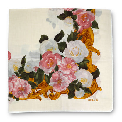 Chanel Schal Wolle/Seide crème gemustert