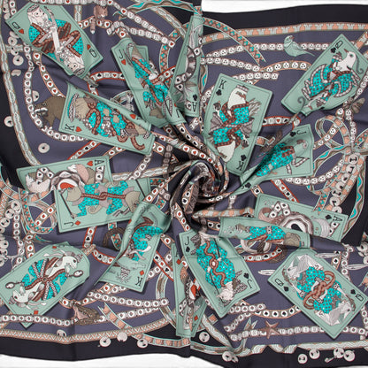 Hermès Carré "Dame de coeur à vous l'honneur" schwarz