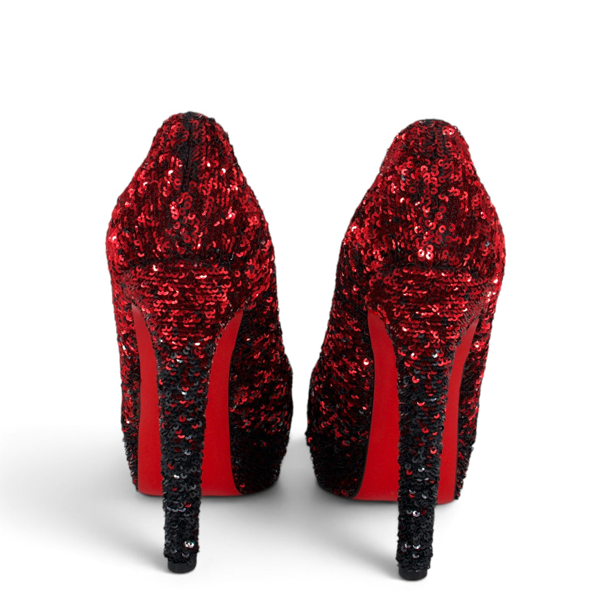 Christian Louboutin Pumps Pailletten rot Gr. 40.5