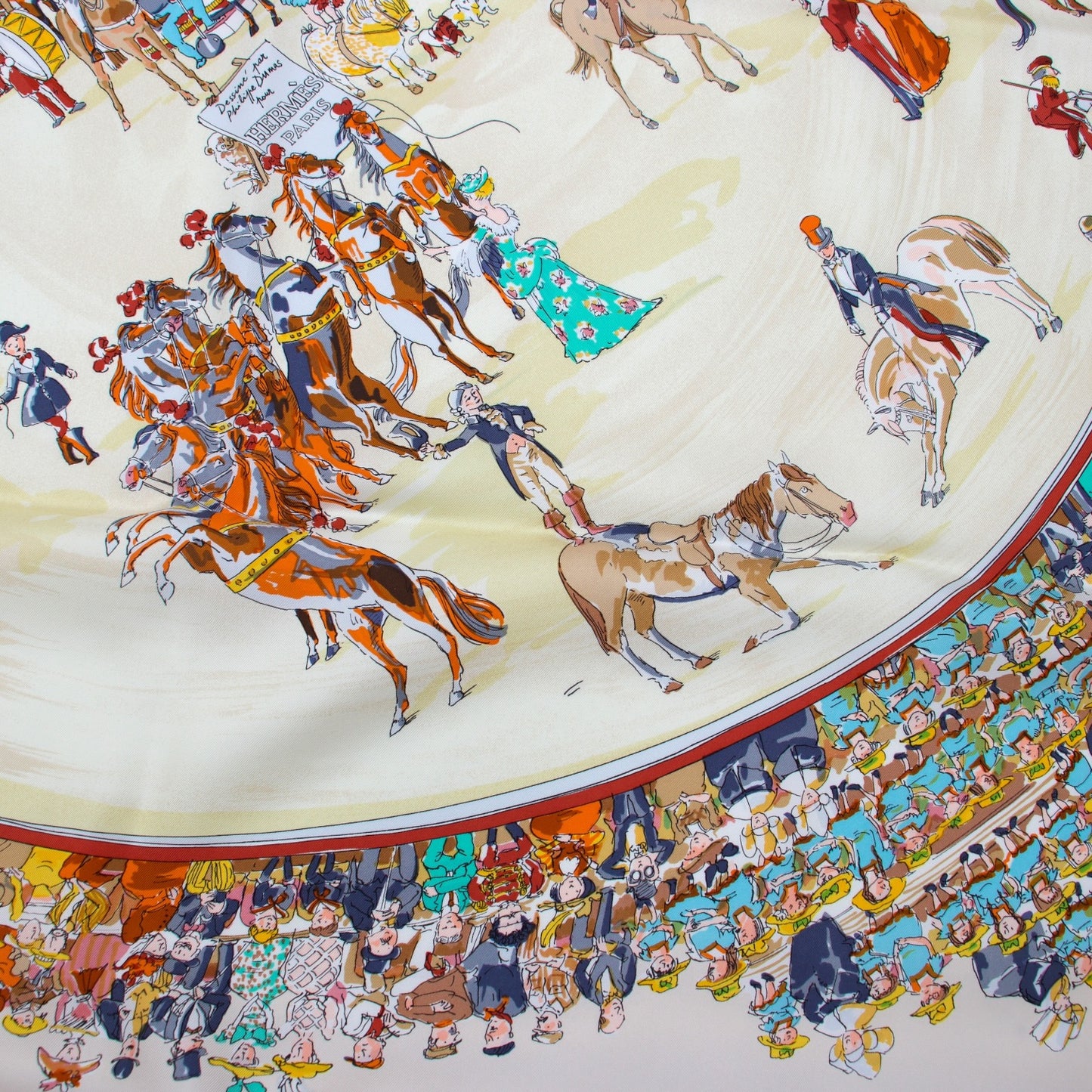 Hermès Carré "Cirque Molier" crème
