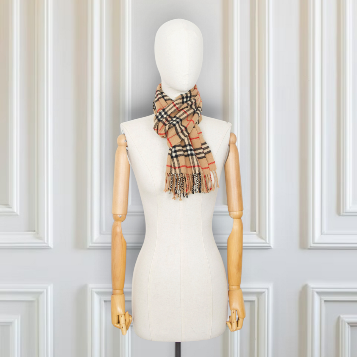 Burberry Schal Wolle camel kariert
