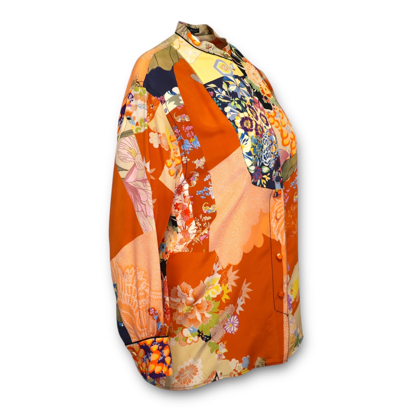 Gucci Seidenbluse bunt gemustert Gr. 36