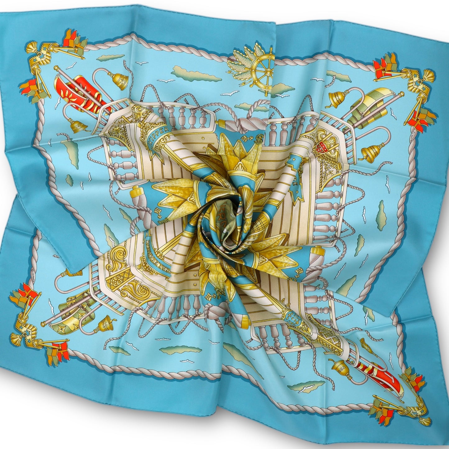 Hermès Carré „Railing“ Blau