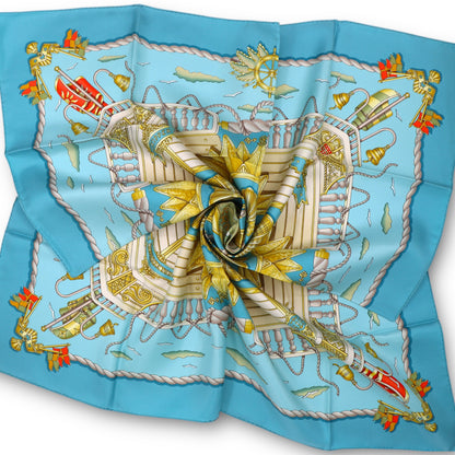 Hermès Carré „Railing“ Blau