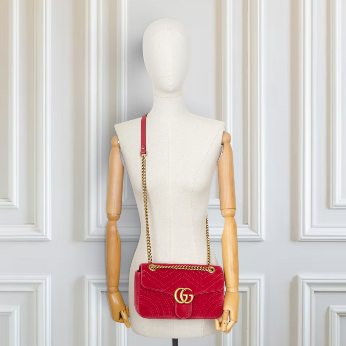Gucci GG Marmont Samt raspberry