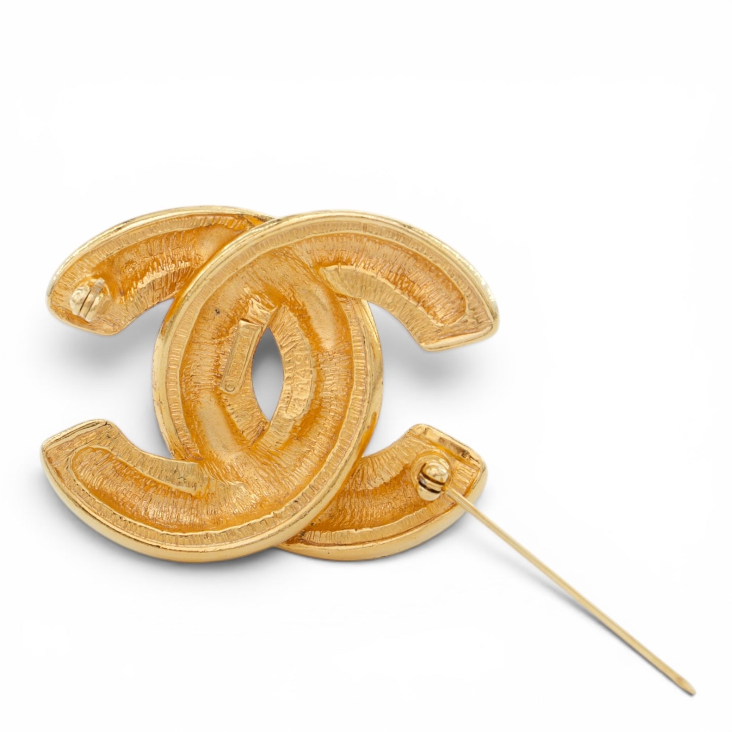 Chanel Brosche gold gesteppt